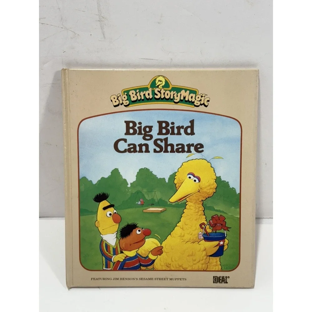 Vtg Sesame Street Big Bird 1986 Ideal Talking Toy + Book  For Repair Parts AS IS